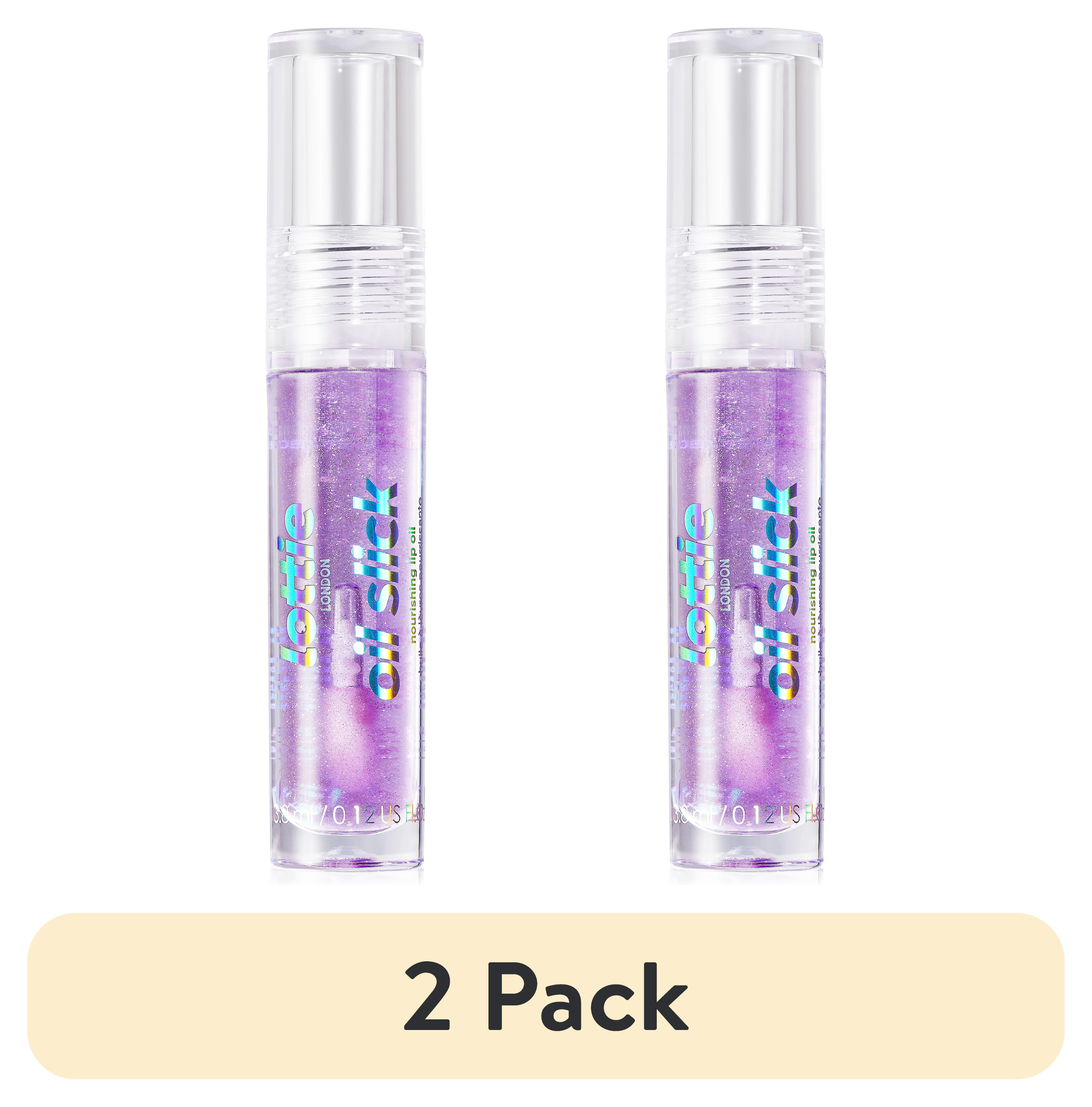 (2 pack) Lottie London Oil Slick, 100% Vegan Lip Oil, Blueberry Kiss, 0.12 fl oz
