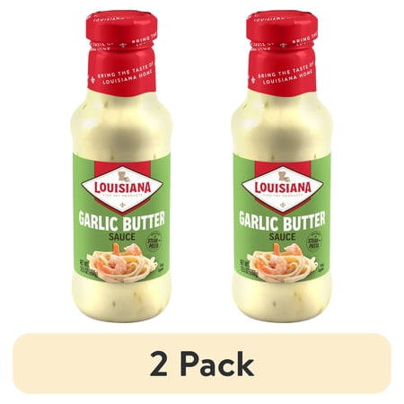 (2 pack) Louisiana Fish Fry Products Louisiana Garlic Butter Sauce 10.5oz Bottle