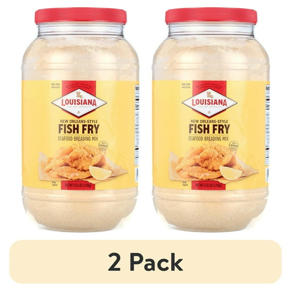 (2 pack) Louisiana Fish Fry Products New Orleans-Style Fish Fry Seafood Breading Mix 5.50 lb
