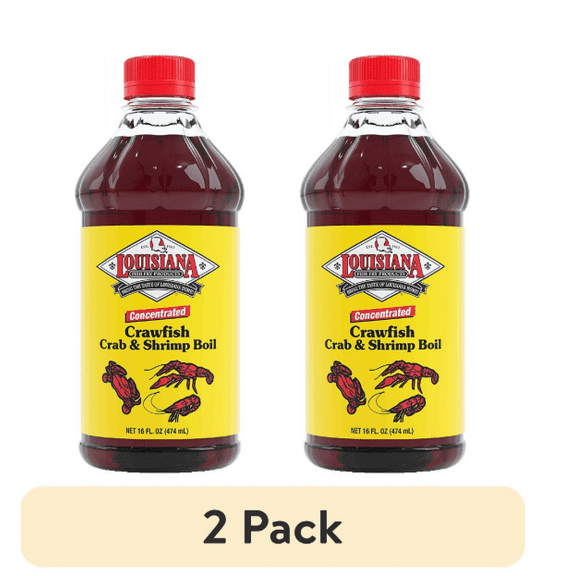 (2 pack) Louisiana Fish Fry Products Crawfish, Crab & Shrimp Liquid Seafood Boil Seasoning, 16 Fl Oz Bottle
