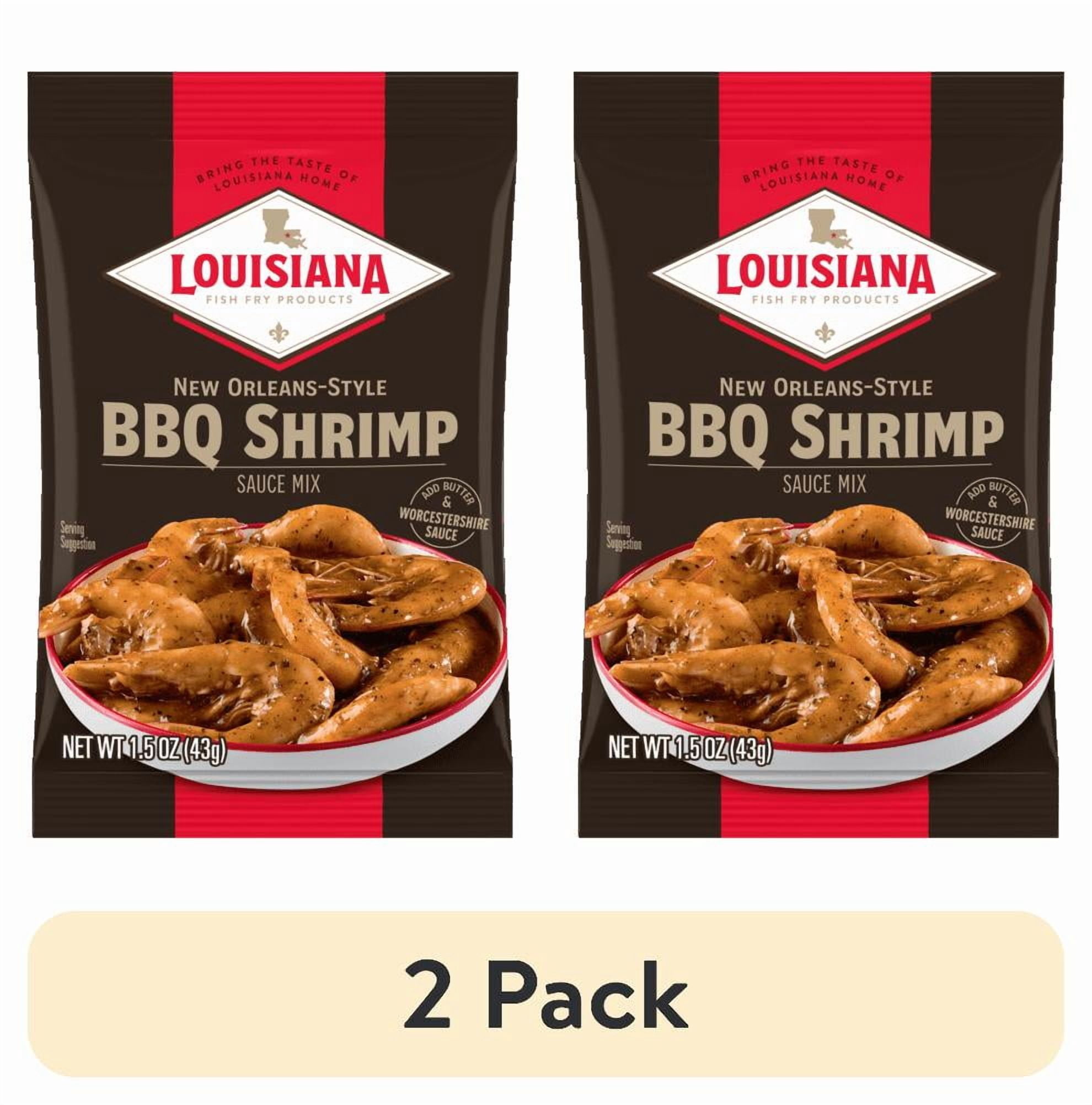 (2 pack) Louisiana Fish Fry Products New Orleans Style BBQ Shrimp Sauce Mix, 1.5 oz Bag, Dairy-Free, Contains Shellfish, Flavorful Shrimp