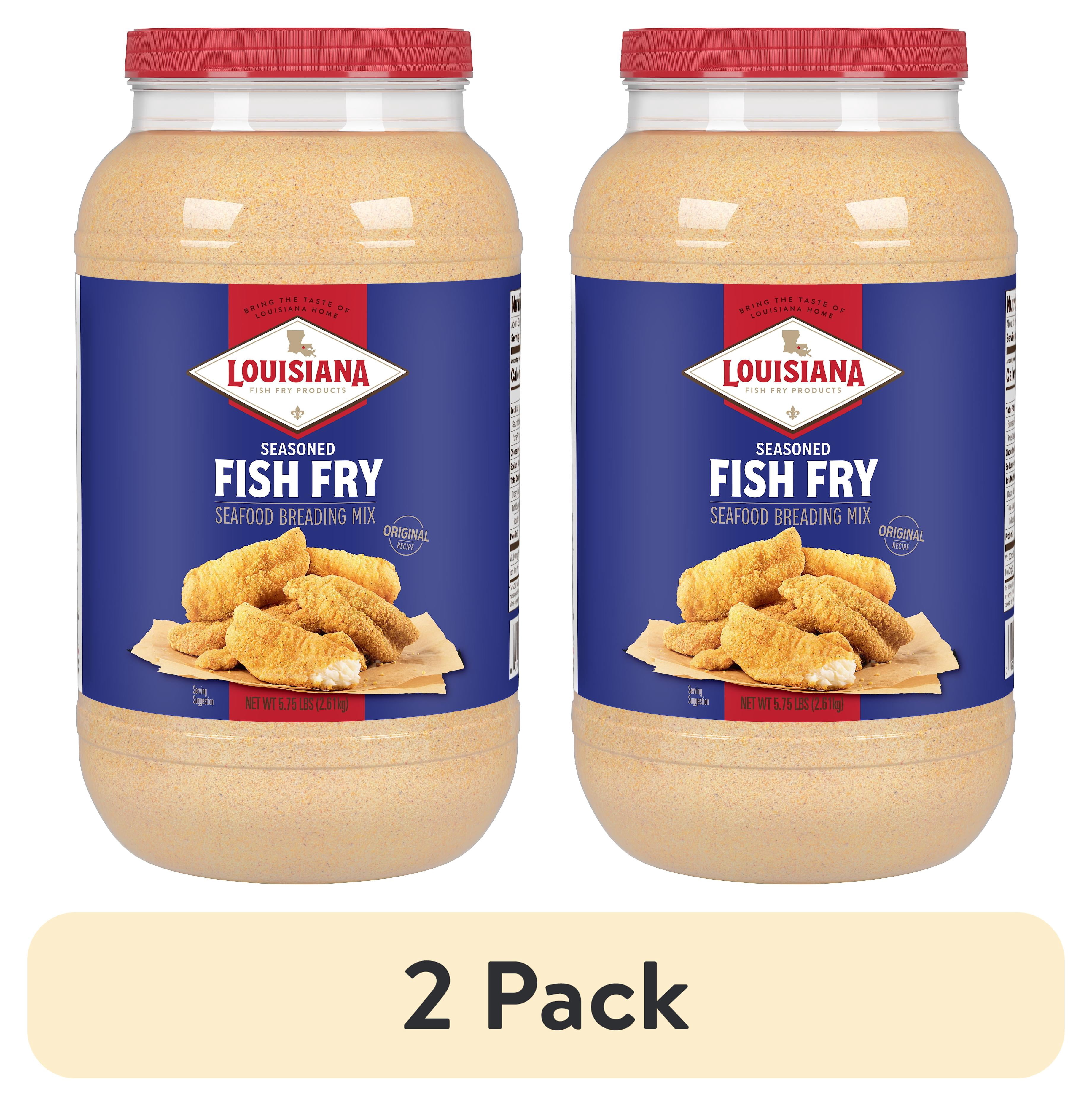 (2 pack) Louisiana Fish Fry Products Seasoned Coating Mix for Seafood, Crispy Texture, Dry Food Form, 5.75 lb Jug