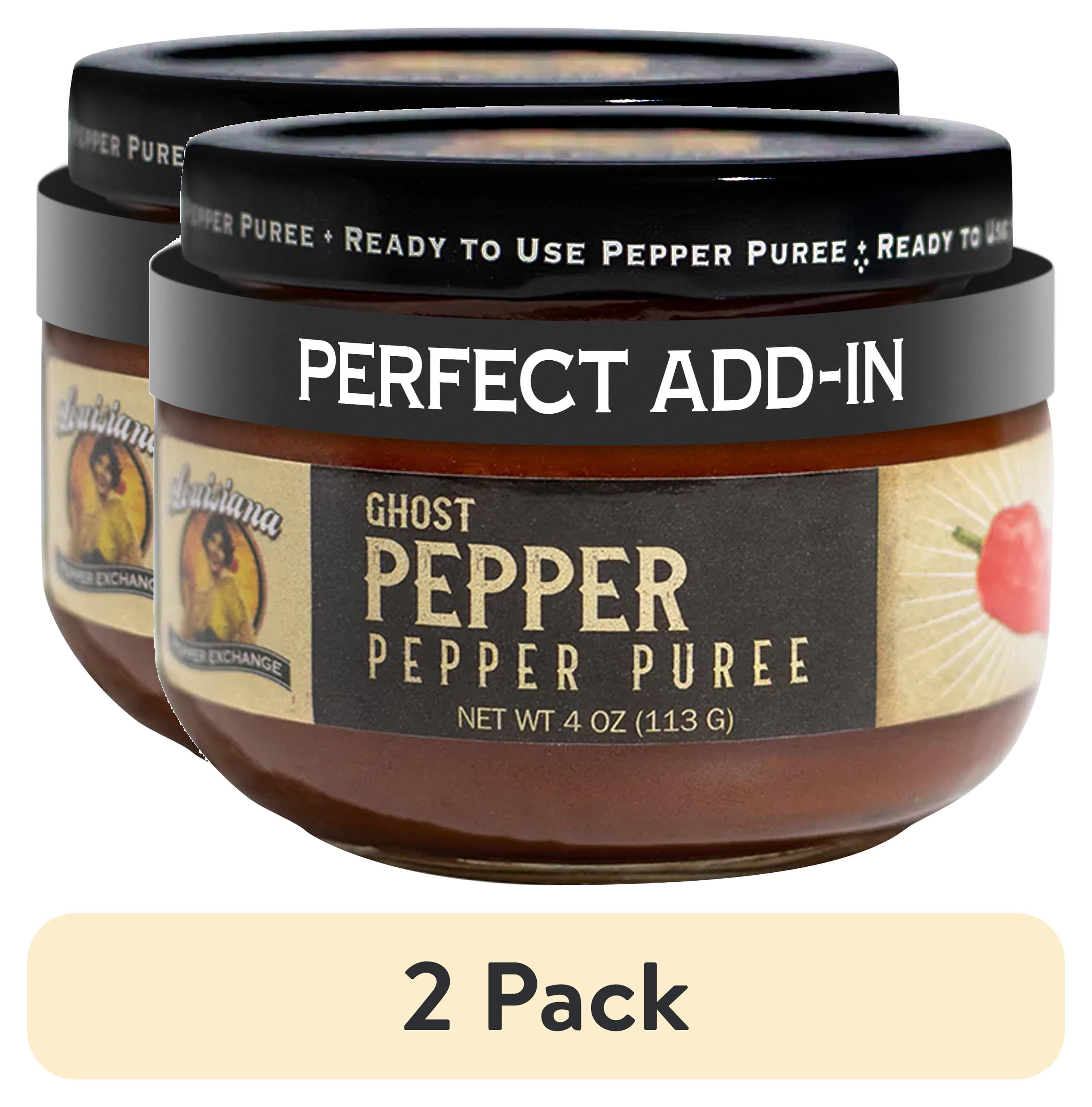 (2 pack) Louisiana Pepper Exchange 4oz Ghost Pepper Puree Sauce