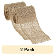 (2 pack) Love, Laugh, Craft Burlap Roll Precut Jute Naturalistic Needlework Fabric, 3" x 5-Yards, Natural Brown