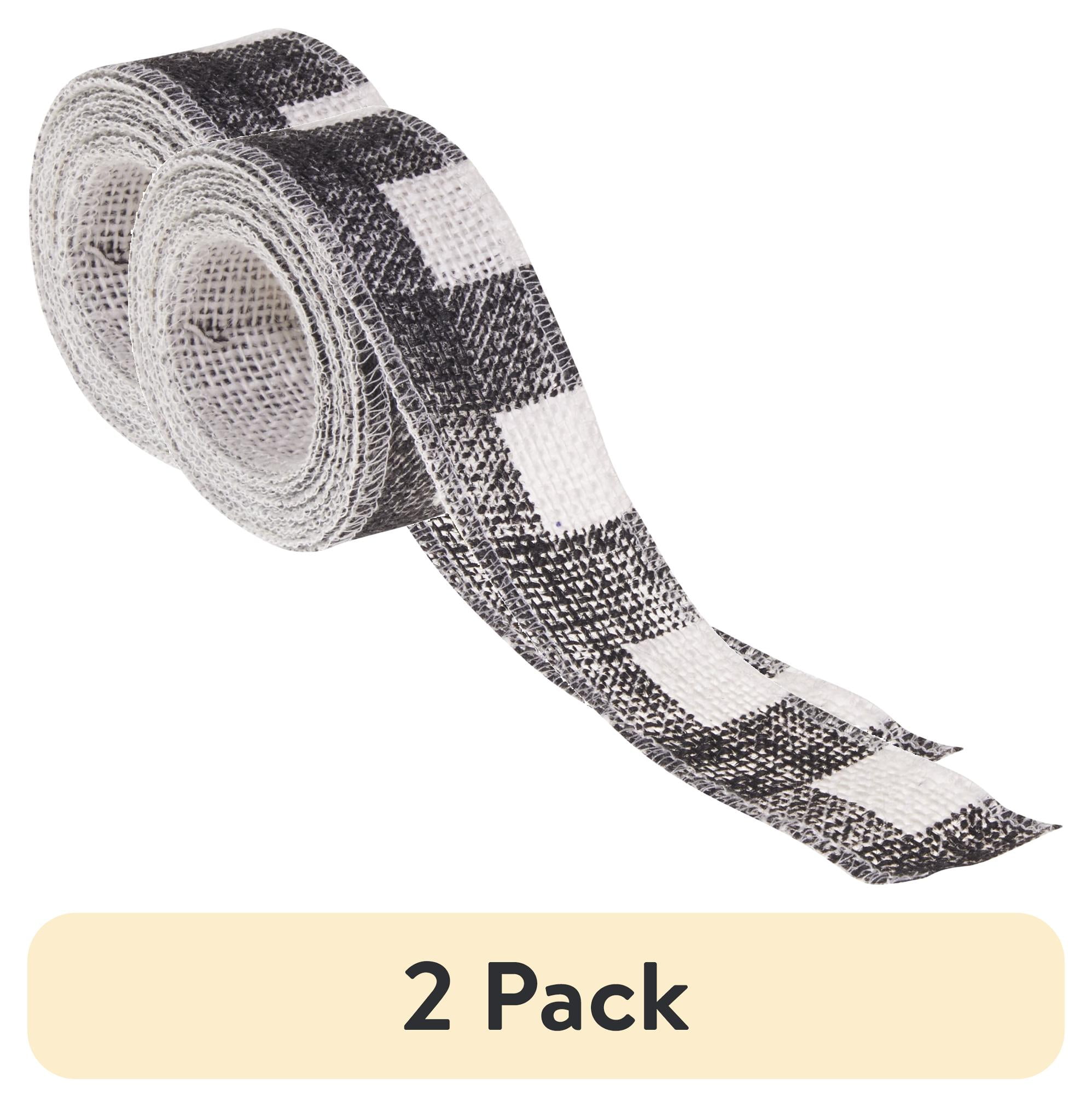 (2 pack) Love, Laugh, Craft Jute Burlap Ribbon Set, 1.5"W x 3-Yards, Multi-color