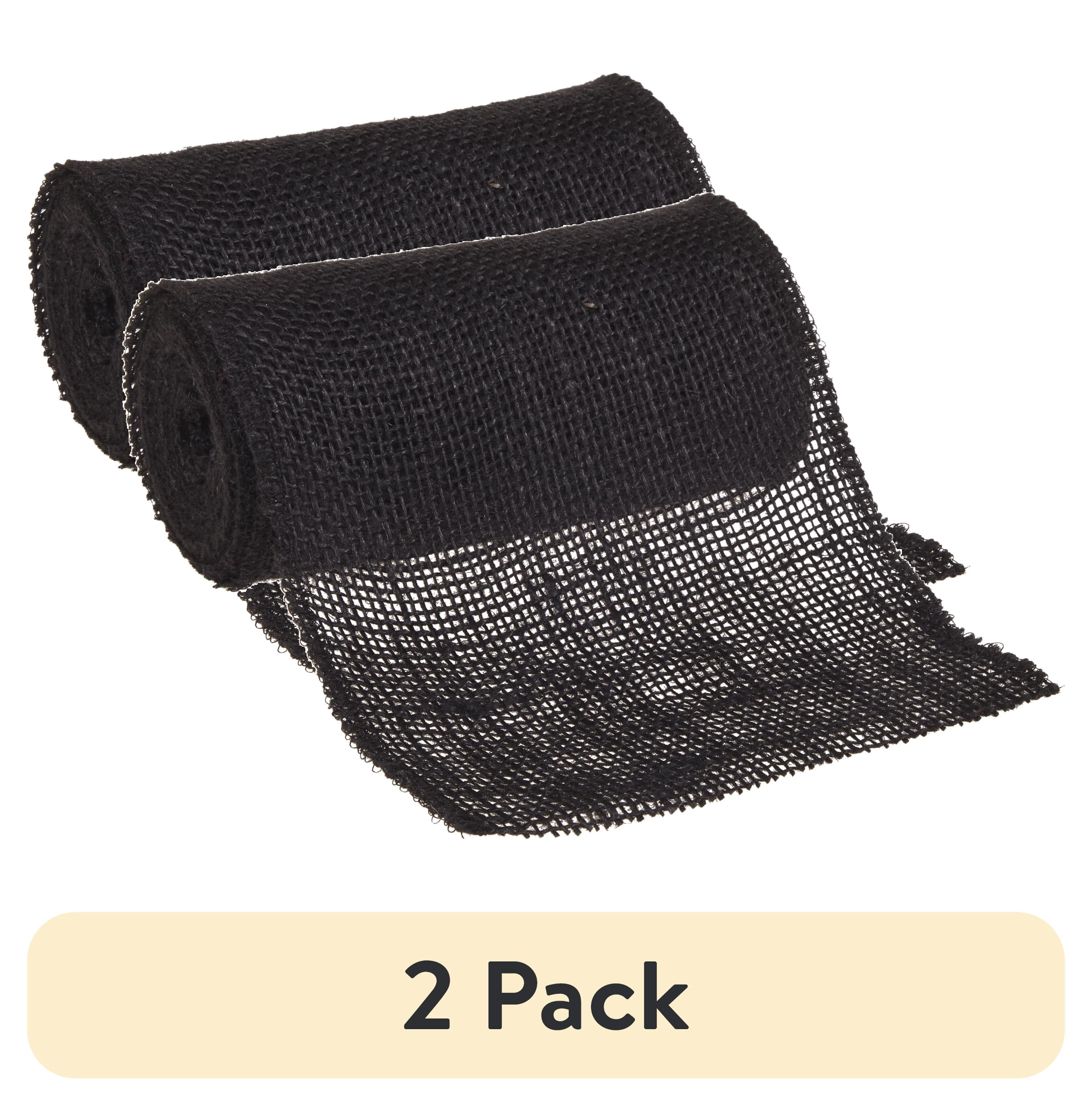 (1 pack) Love, Laugh, Craft Jute Burlap Roll Precut, Finished Edges, 6"W x 5-Yards, Black