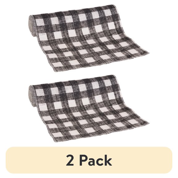 (2 pack) Love, Laugh, Craft Jute Burlap Table Runner Roll, Ribbons, 12"W x 3-Yards, Multi-Color