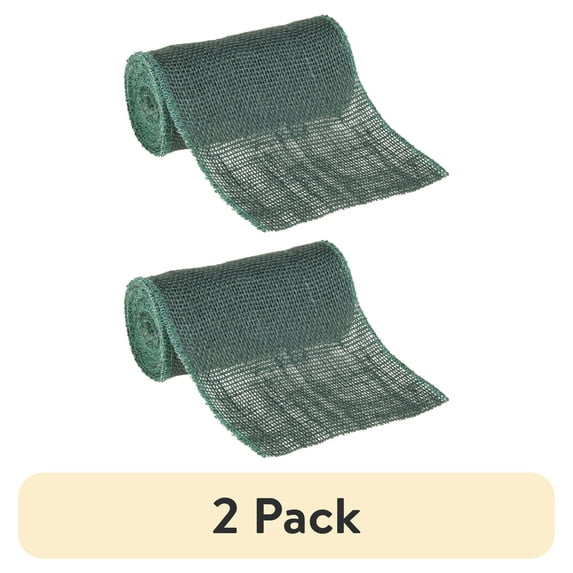 (2 pack) Love, Laugh, Craft Jute Burlap Roll Precut, Finished Edges, 6"W x 5-Yards, Green