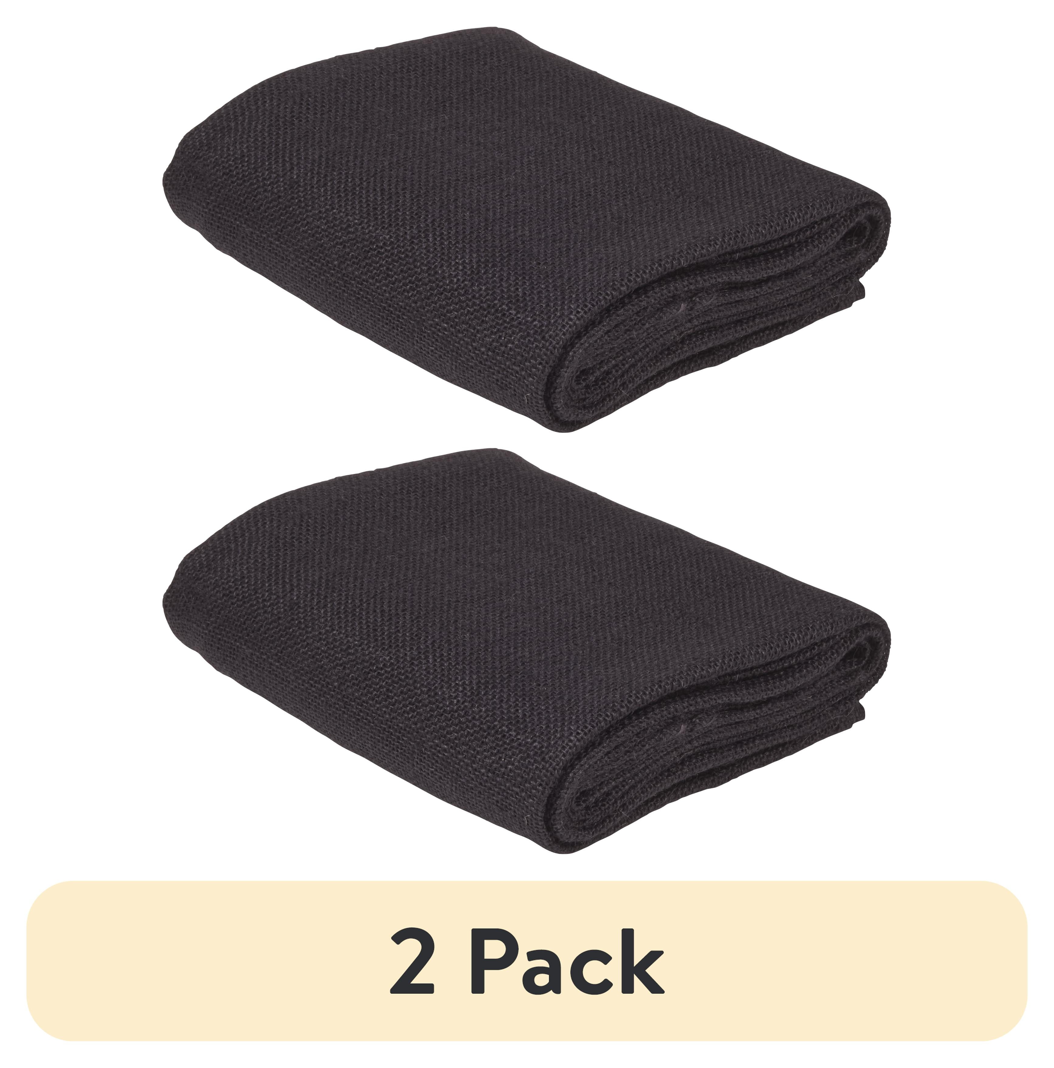 (2 pack) Love, Laugh, Craft Jute Burlap Precut Fabric, 46"W x 2-Yards, Black