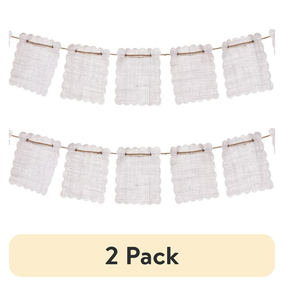 (2 pack) Love, Laugh, Craft White Party Banners, Ribbon, 15 Count 0.12" x 5.75"
