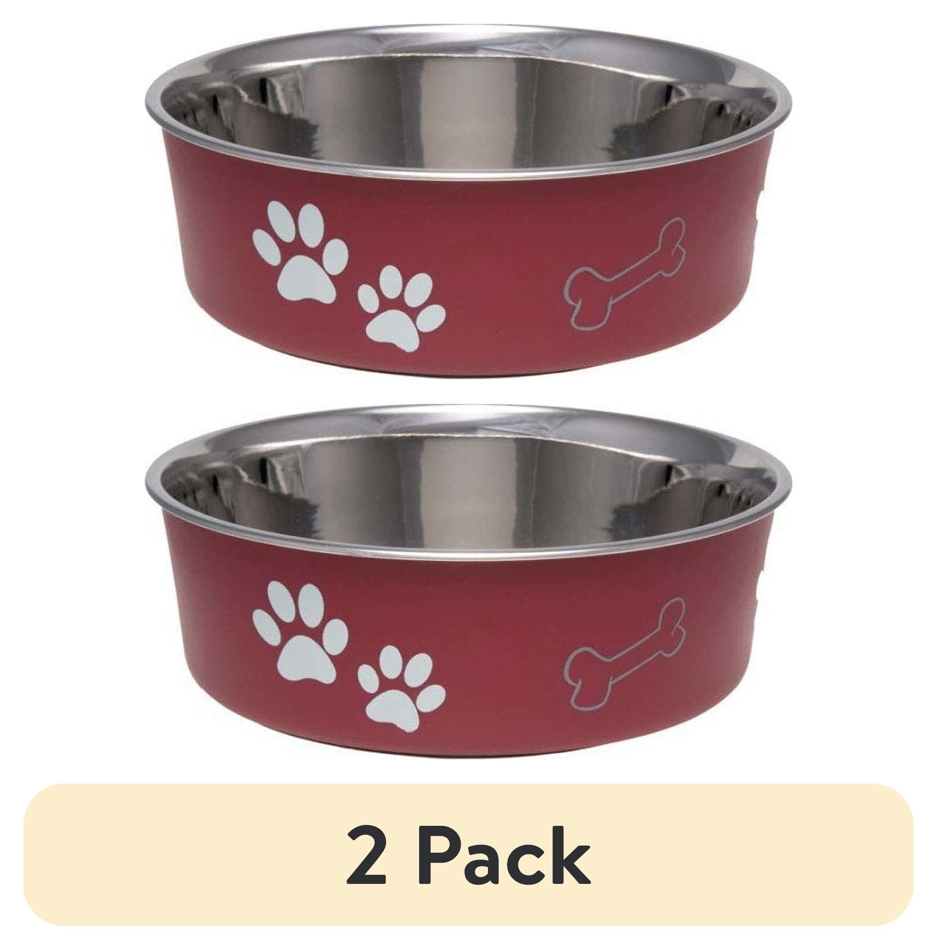 (2 pack) Loving Pets Bella Bowls Merlot Small Dog Bowl