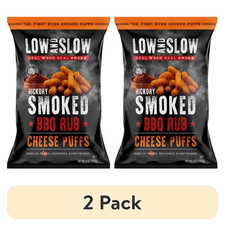 (2 pack) Low and Slow 6 oz Hickory Smoked BBQ Cheese Puffs