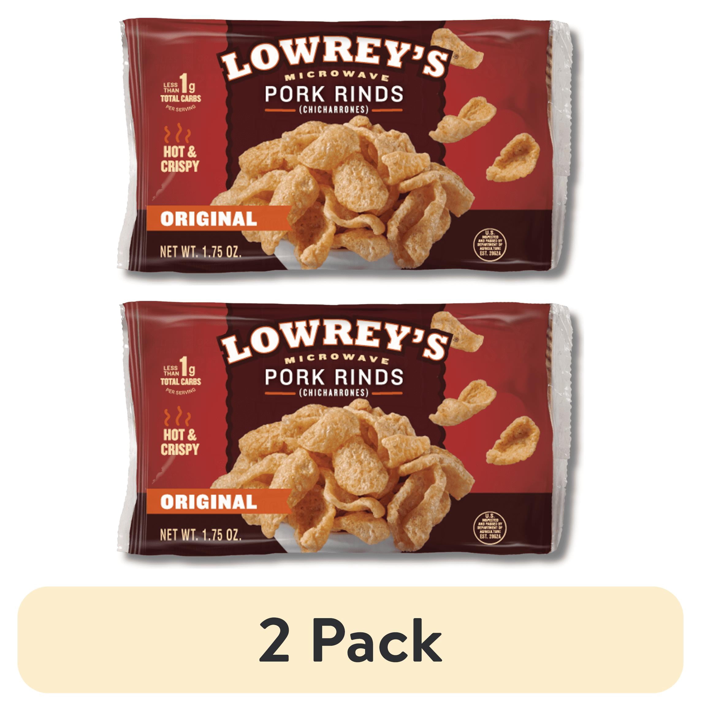 Pork Rinds Mircowave (2 pack) Lowrey's Microwave Popcorn Pork Rinds, Original, 1.75 oz ...
