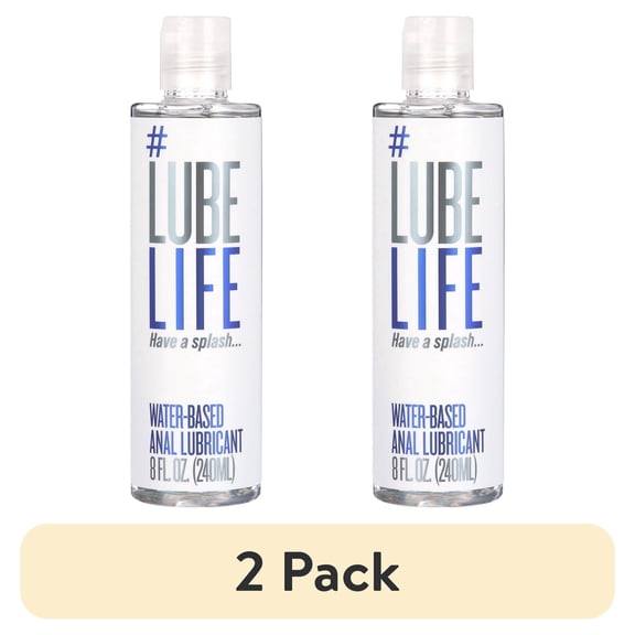 (2 pack) Lube Life Water Based Anal Lubricant, Personal Backdoor Lube for Men, Women and Couples, 8 fl oz