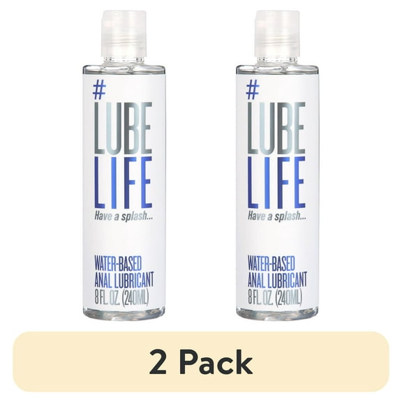 (2 pack) Lube Life Water Based Anal Lubricant, Personal Backdoor Lube for Men, Women and Couples, 8 fl oz