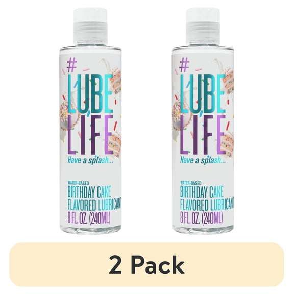 LUBELIFE Birthday Cake Flavored Lubricant For Sex, Paraben-Free Water-Based Lube, 8 fl oz