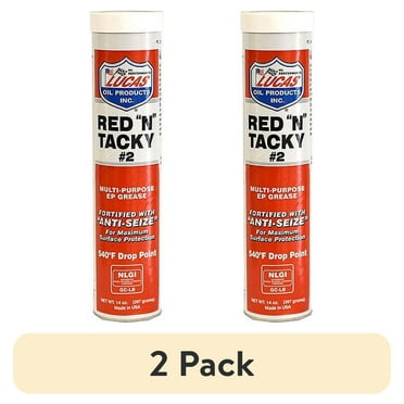 (2 pack) Lucas 10005 Multi-Purpose Red N Tacky EP Grease - 14 Ounce - Dimensions Height 9.31" Width 2.2" Length 2.2"