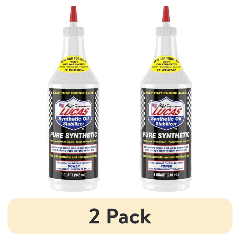 2 pack) Lucas 10130 Synthetic Oil Stabilizer 32 Ounce for Motor