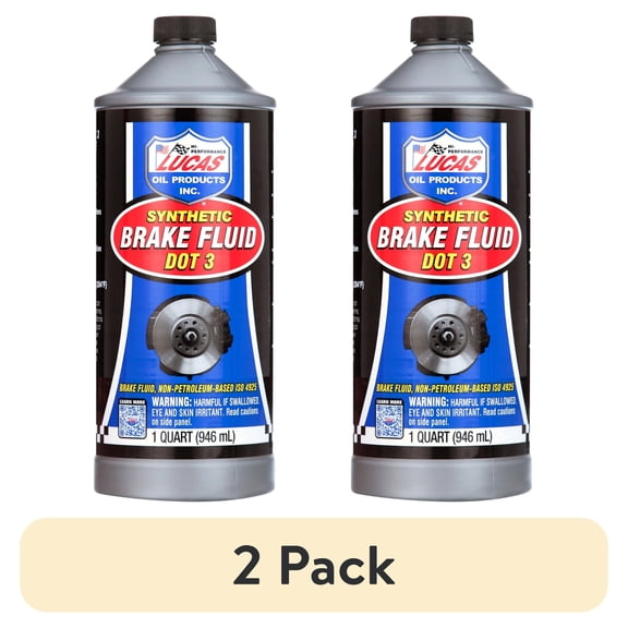 (2 pack) Lucas Oil Products 10826 Synthetic Brake Fluid for All Vehicles with DOT3 Brake Fluid Applications 32 Ounce