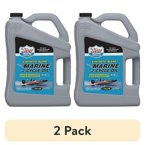 (2 pack) Lucas Synthetic Blend 2-Cycle Marine Oil 128 Ounce Gallon Weight 7.8 Pounds