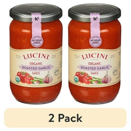 (2 pack) Lucini Italia Organic Roasted Garlic Marinara Sauce 24 oz. Jar