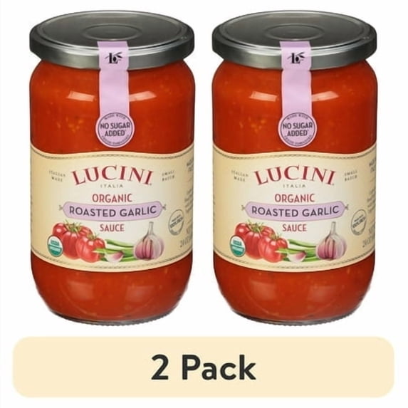 (2 pack) Lucini Italia Organic Roasted Garlic Marinara Sauce 24 oz. Jar