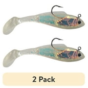 2 pack Luck E Strike 3 Inch Natural Mirror Image Shad Fishing Lures for Bass, 2 Pack