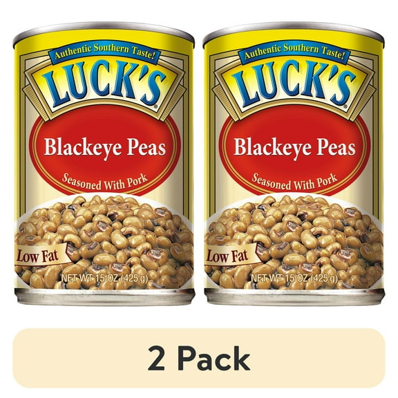 (2 pack) Luck's Blackeye Peas, Seasoned with Pork, 15oz Can