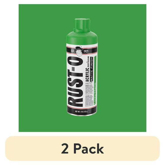 (2 pack) Lucky Charm, Rust-Oleum Rust-O Acrylic Matte Spray Paint-392206, 11 oz