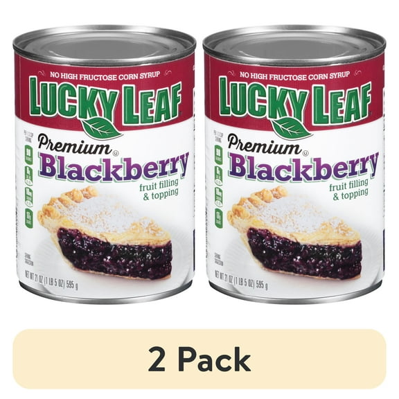 (2 pack) Lucky Leaf Premium Blackberry Fruit Filling & Topping, 21 oz Can