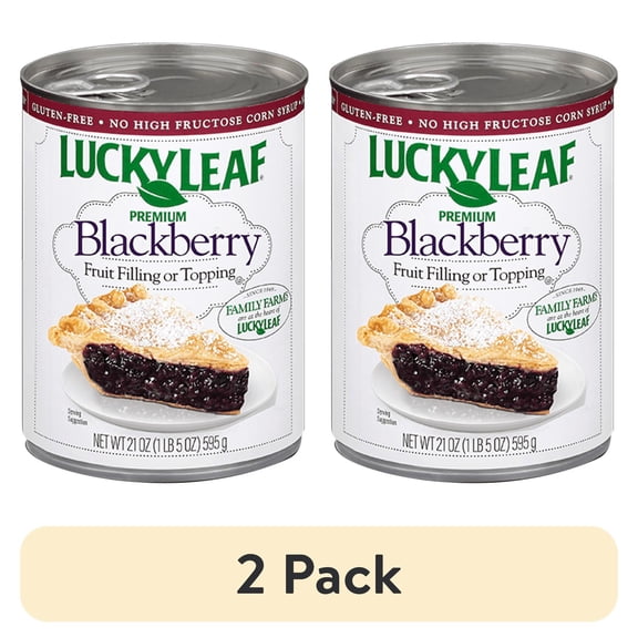 (2 pack) Lucky Leaf Premium Blackberry Fruit Filling & Topping, 21 oz Can