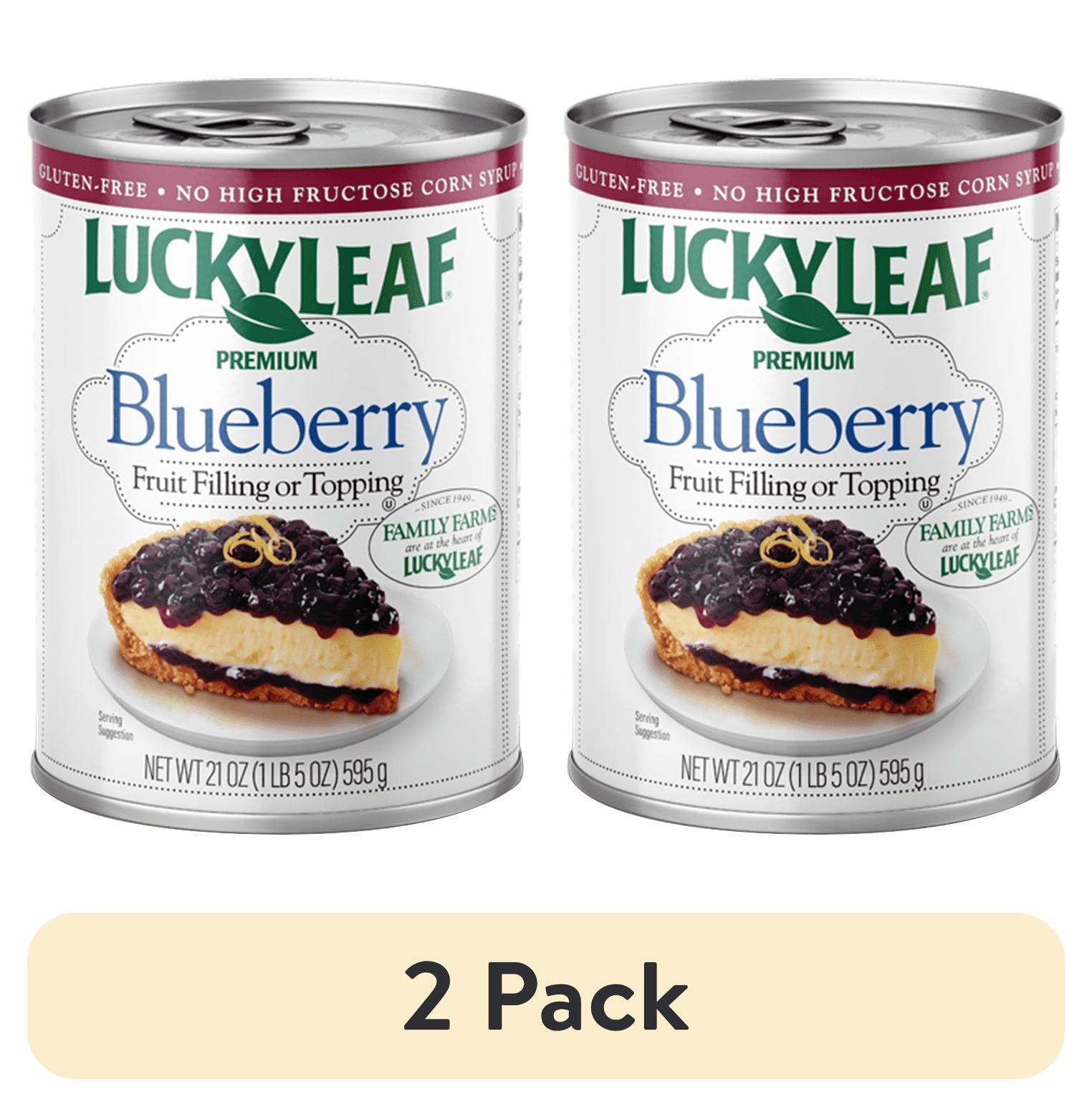 (2 pack) Lucky Leaf Premium Blueberry Fruit Filling and Topping, 21 oz Can