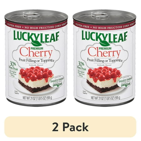 (2 pack) Lucky Leaf Premium Cherry Fruit Filling and Topping, 21 oz Can
