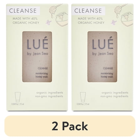 (2 pack) Lue by Jean Seo Cleanse Moisturizing Honey Wash to Go, Organic & Non-Gmo Ingredients, All Skin Types