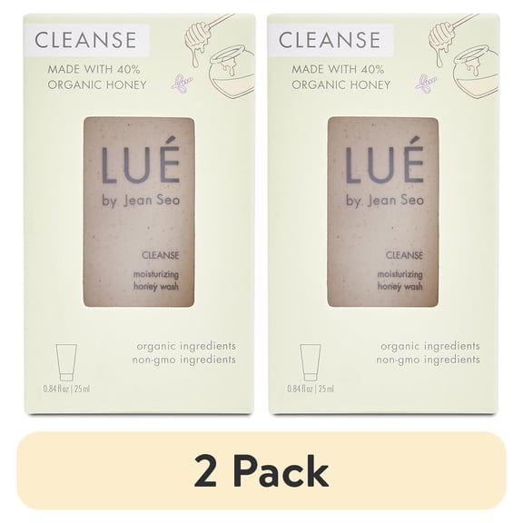 (2 pack) Lue by Jean Seo Cleanse Moisturizing Honey Wash to Go, Organic & Non-Gmo Ingredients, All Skin Types