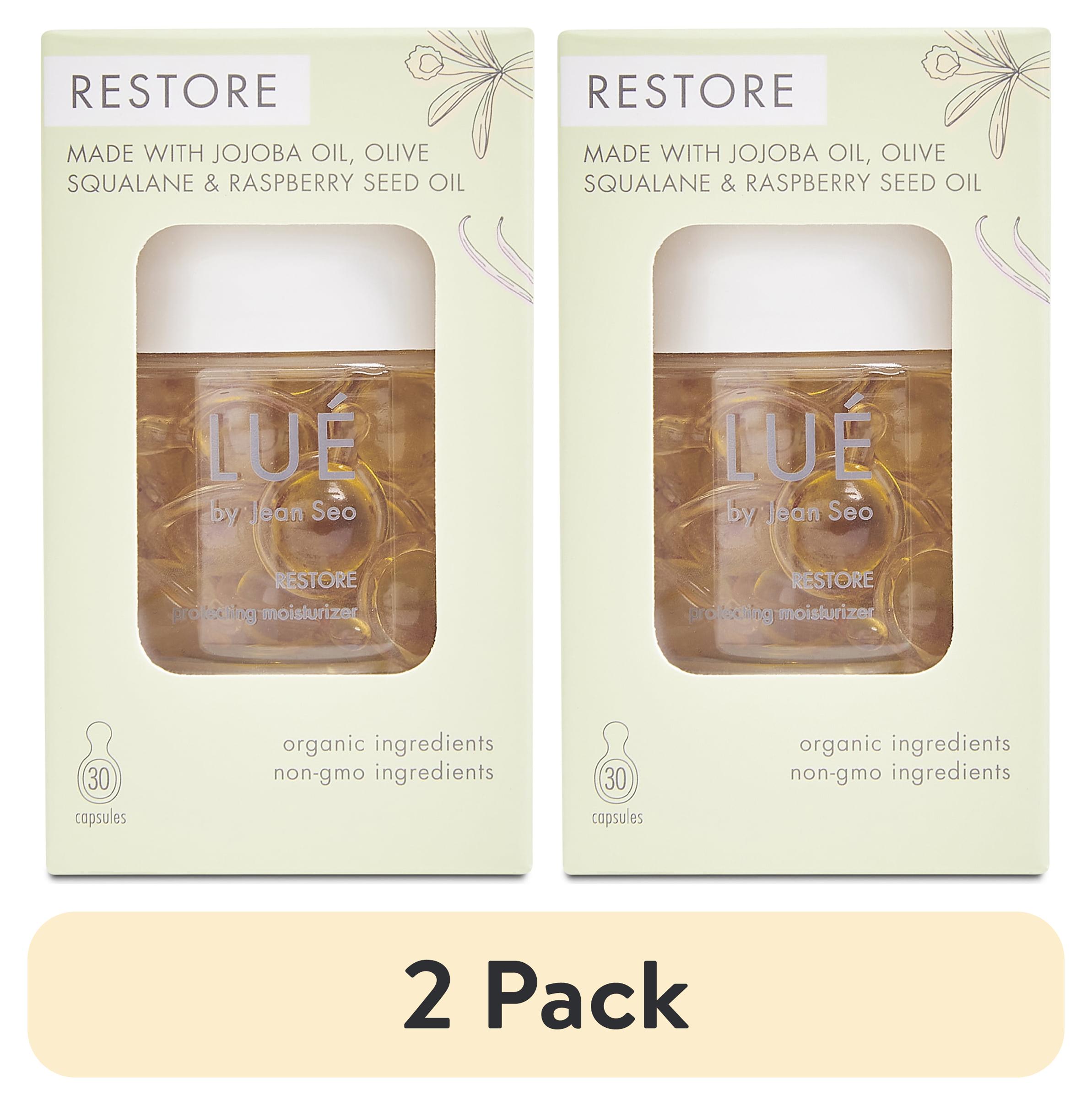 (2 pack) Lue by Jean Seo Restore Protective Moisturizer to Go, 30 Capsules, Organic & Non-Gmo, All Skin Types, Repair & Protect