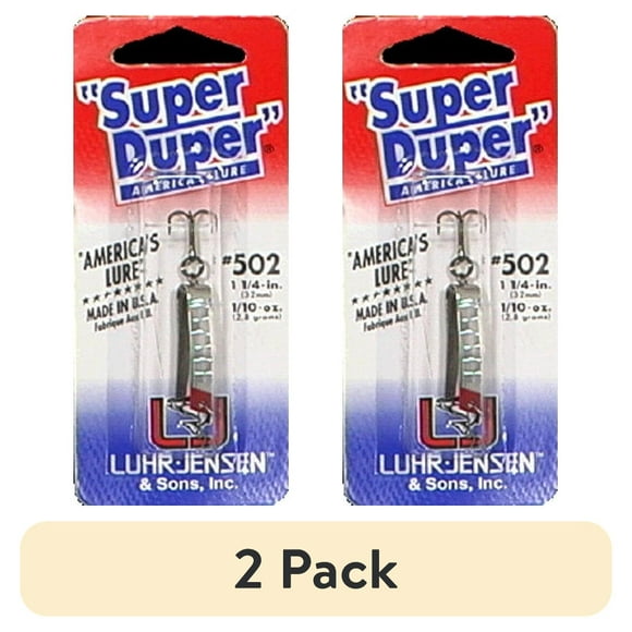 (2 pack) Luhr Jensen Super Duper Casting/Trolling U-Shaped Spoon Lure 1 1/4" 1/10oz Chrome/Silver Prism-Lite