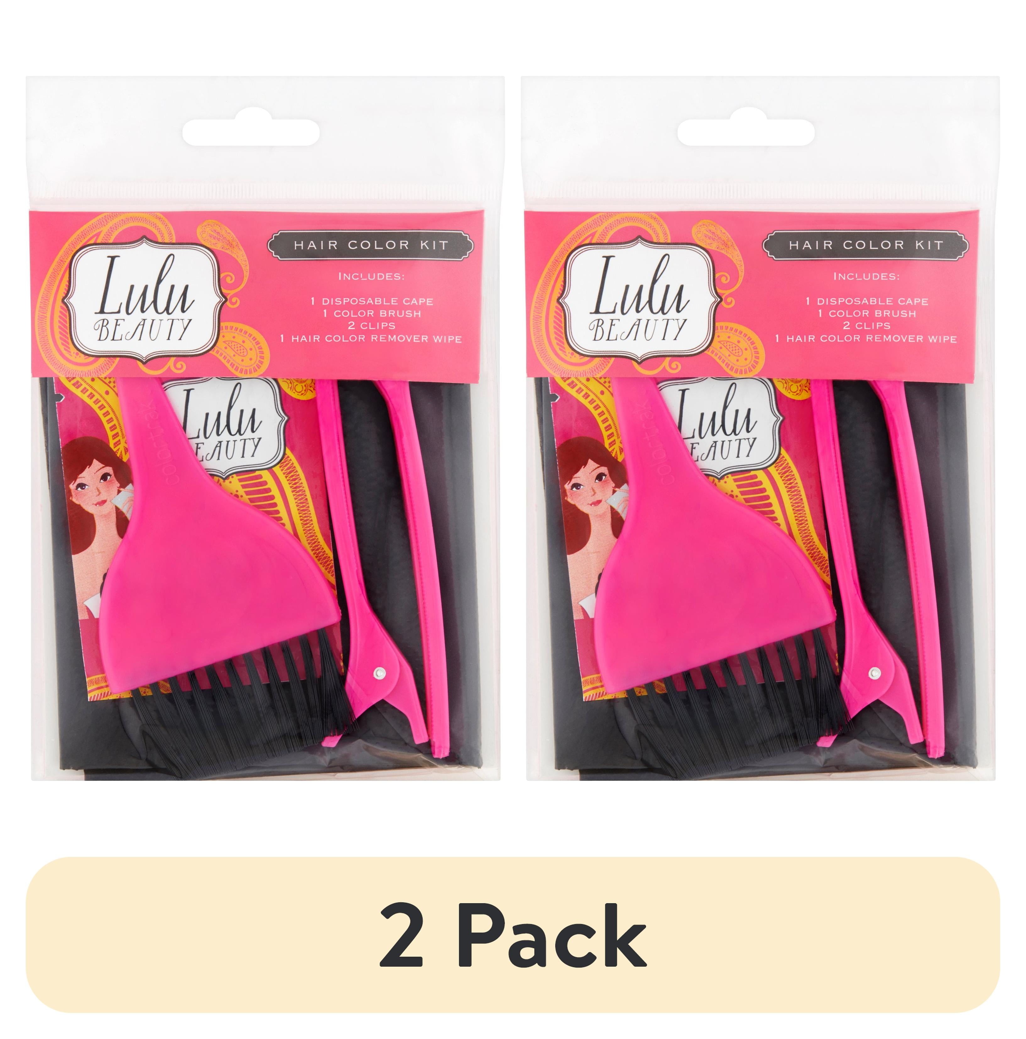 (2 pack) Lulu Beauty All You Need To Color Your Hair at Home Kit, Cape, Clips, Applicator Brush, Wipes