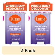 2 pack Lume Whole Body Aluminum Free Deodorant Stick, Soft Powder, 2.6 oz