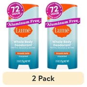2 pack Lume Whole Body Aluminum Free Deodorant Stick, Unscented, 2.6 oz