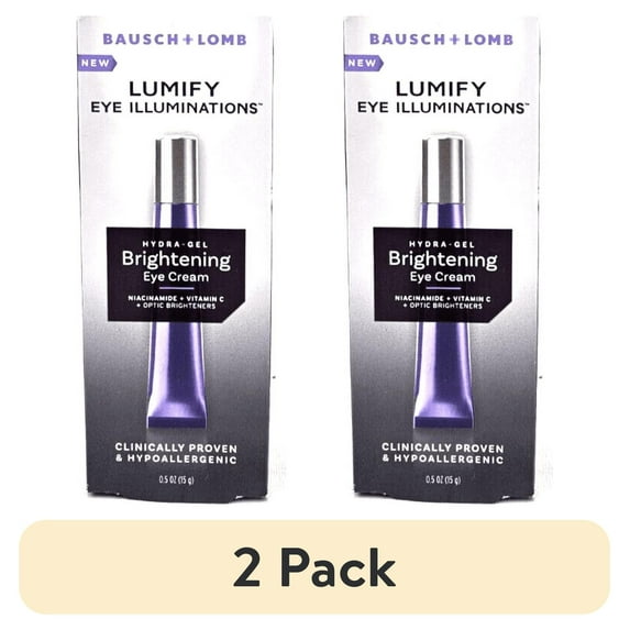 (2 pack) LUMIFY Eye Illuminations Hydra-Gel Brightening Eye Cream, Smoother Looking Skin with Subtle Glow, Contains Vitamin C, Caffeine, Niacinamide & Hyaluronic Acid, Clinically Proven & Hypoallergenic, 15