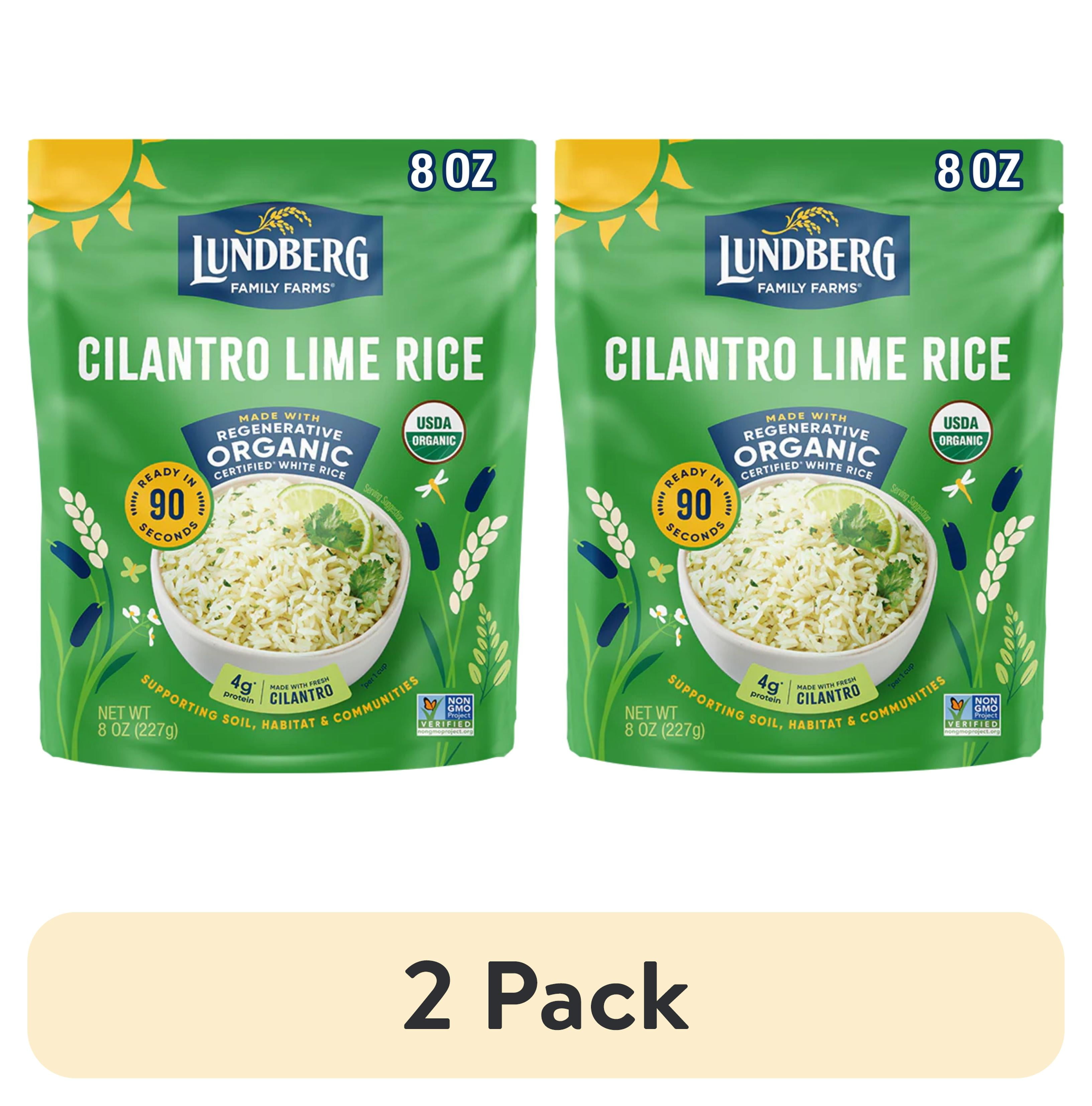 (2 pack) Lundberg Organic Cilantro Lime Rice - Microwave Ready in 90 Seconds, 8oz Pouch