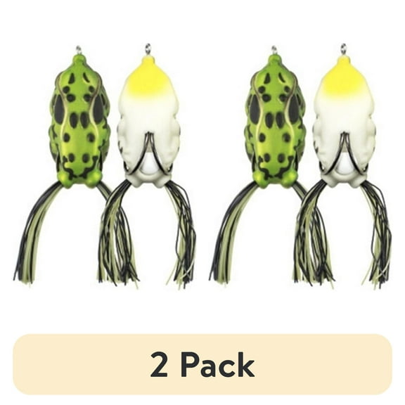 (2 pack) Lunkerhunt Compact Frog-Topwater-Green Tea,2.25in,1/2oz,Soft Baits,Fishing Lures