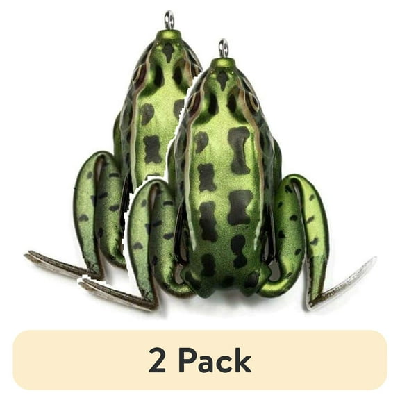 (2 pack) Lunkerhunt Hollow Body Lunker Frog 2 1/4" 1/2oz Green Tea LF01