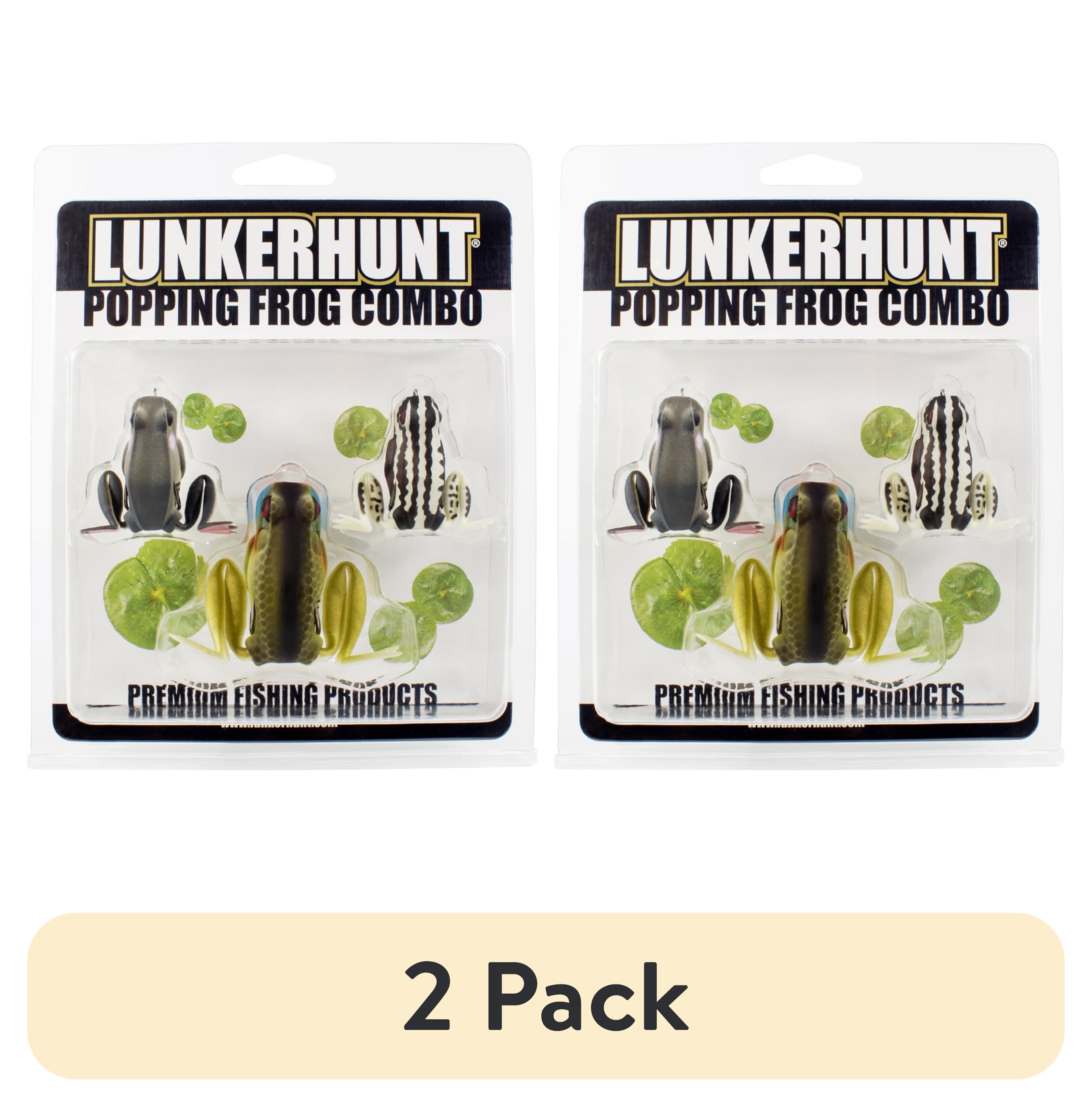(2 pack) Lunkerhunt Popping Frog Combo 3pk - Topwater Assortment,Soft Baits,Fishing Lures