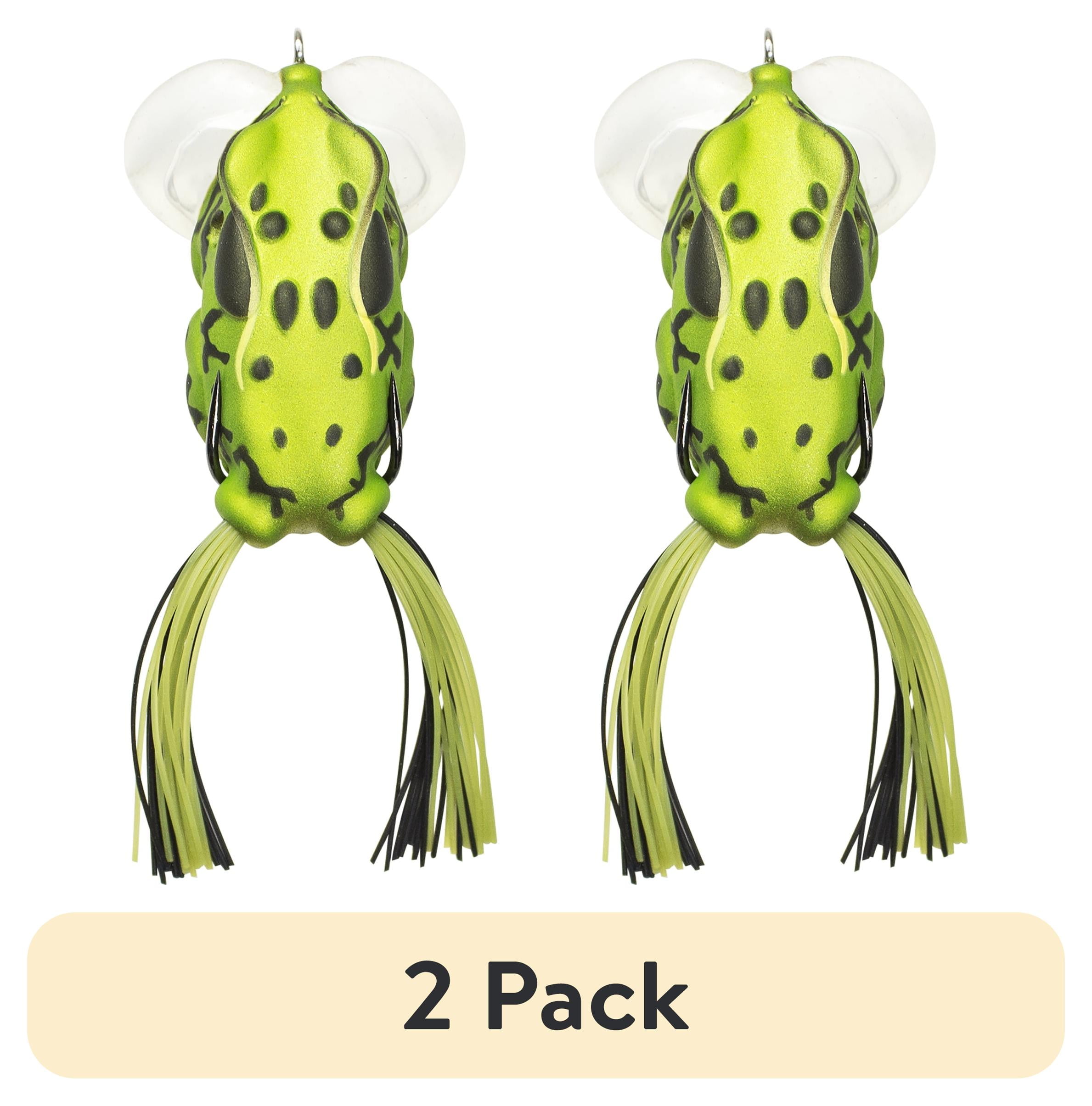 (2 pack) Lunkerhunt Yappa Frog - Topwater Lure - Green Tea,2.25in,1/2oz,Soft Baits,Fishing Lures