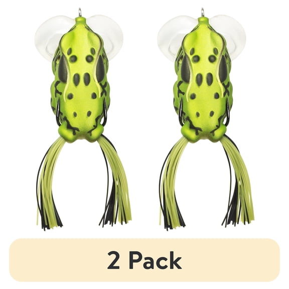 (2 pack) Lunkerhunt Yappa Frog - Topwater Lure - Green Tea,2.25in,1/2oz,Soft Baits,Fishing Lures