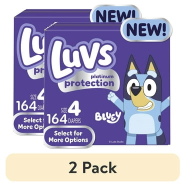 (2 pack) Luvs Platinum Protection Baby Diapers Size 4, 164 Count (Select for More Options)