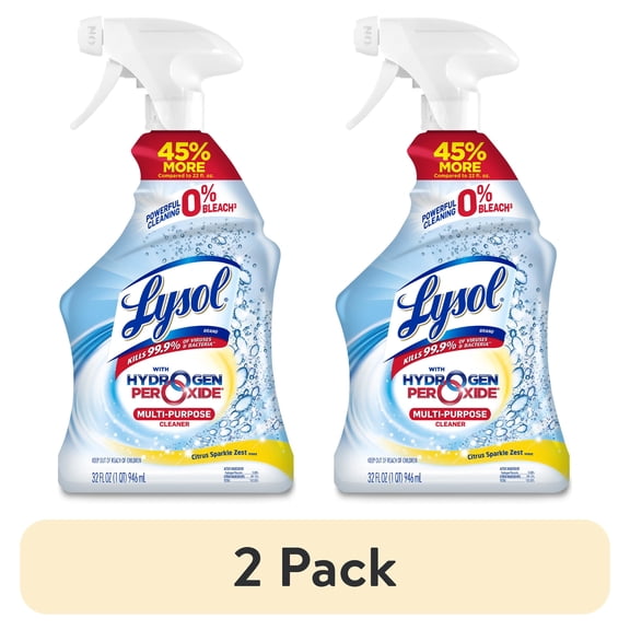 (2 pack) Lysol Bleach Free Hydrogen Peroxide Multi-Purpose Cleaner, Citrus 32 fl oz