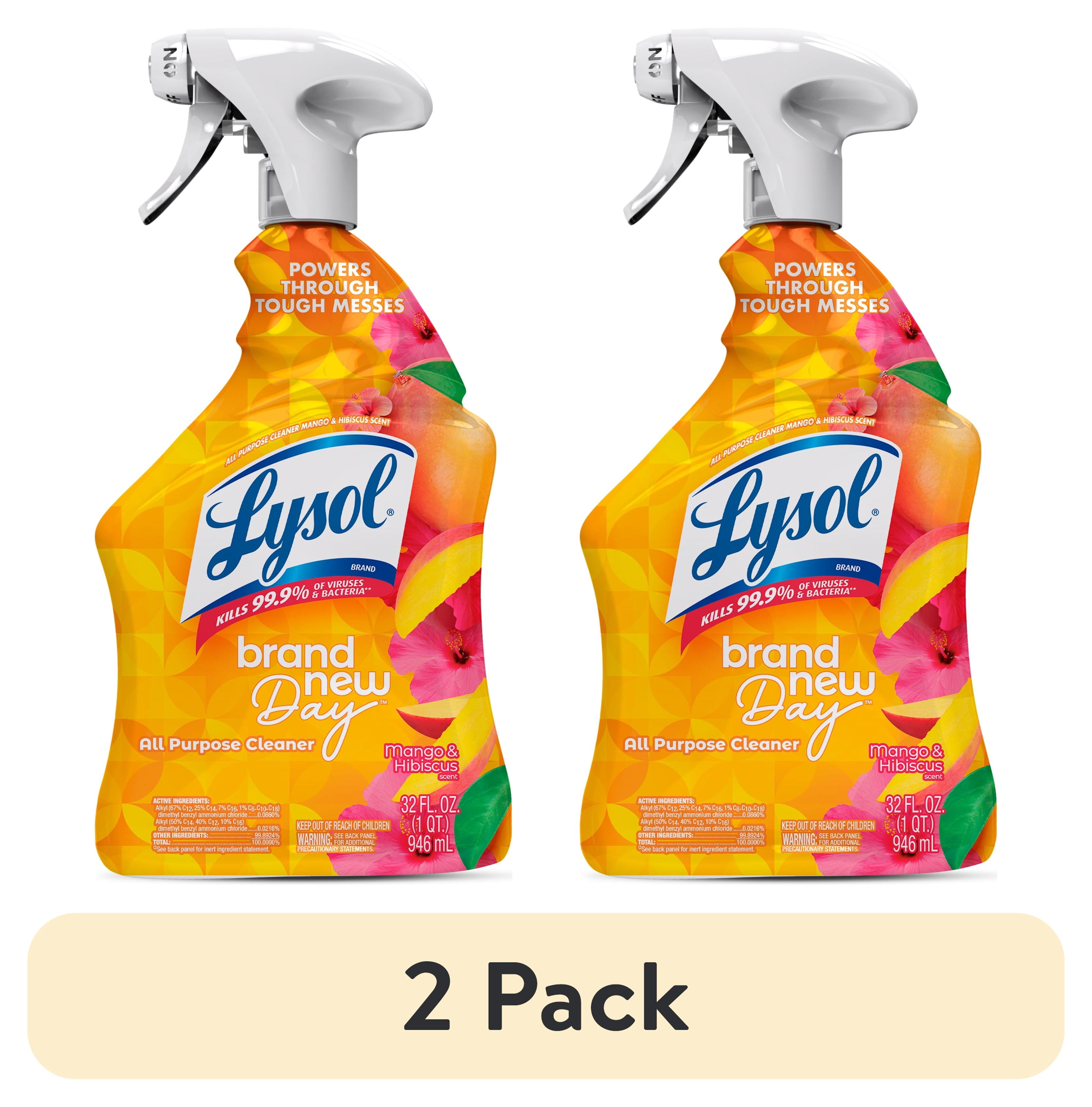 (2 pack) Lysol Brand New Day All Purpose Cleaner Mango & Hibiscus, Deep Clean 32 fl oz